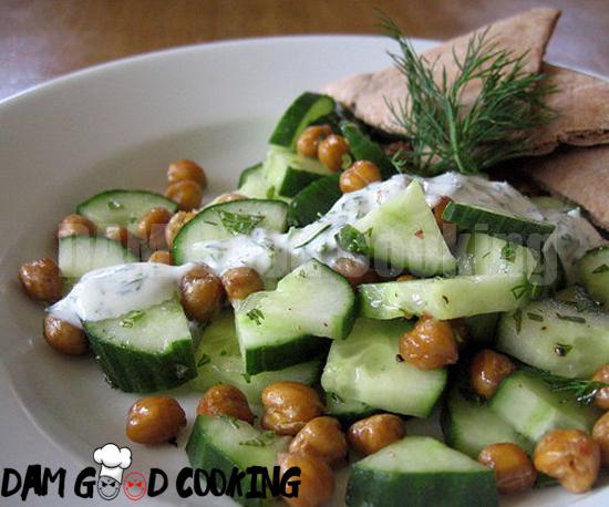 Roasted Chickpea and Cucumber Salad