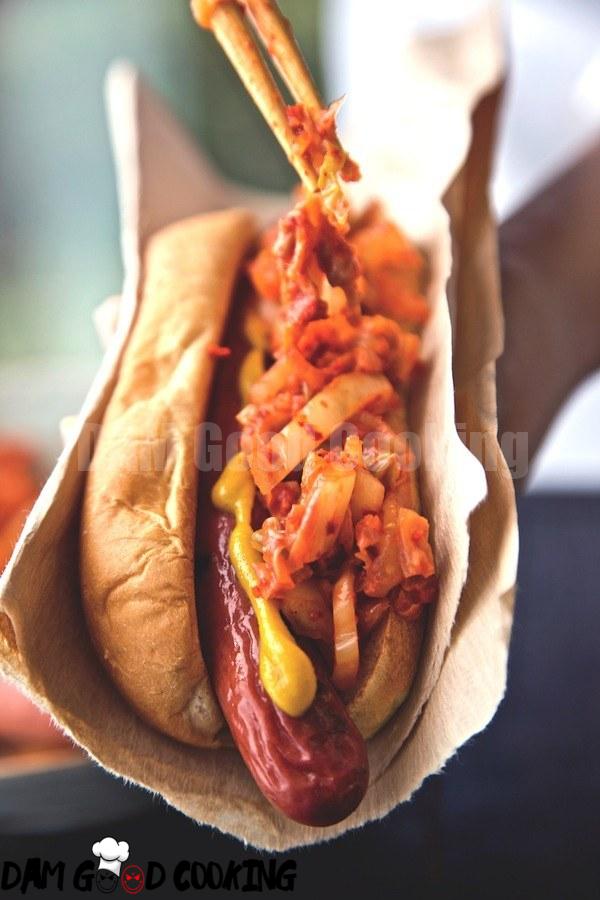 Hot Dogs with Kimchi Relish