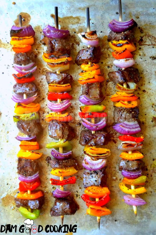 Steak Fajita Skewers with Cilantro Pesto 5